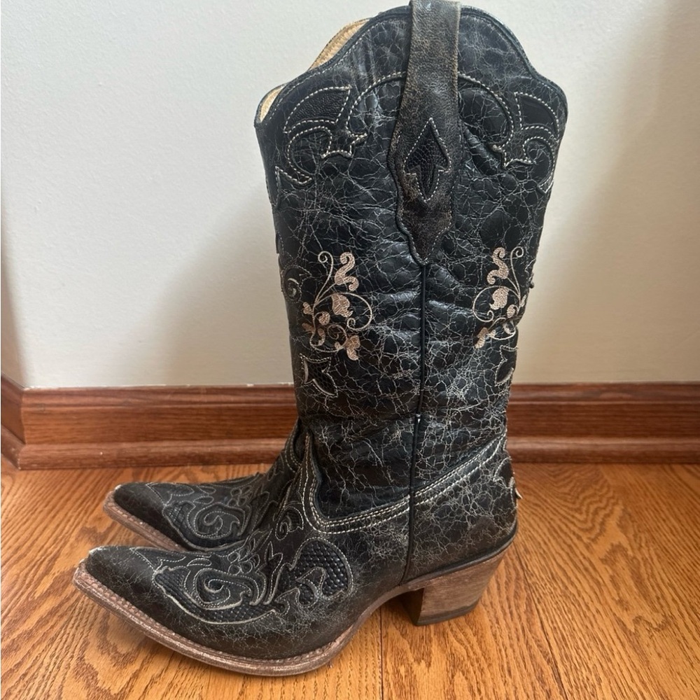 Corral Vintage Western Boots Women Size 7-7.5 Black